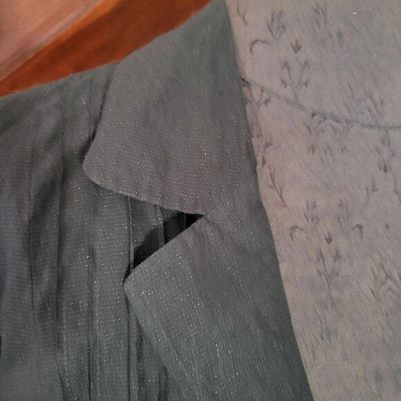 Chicos Black Button-Front Jacket With Pockets Linen XL - Picture 4 of 5